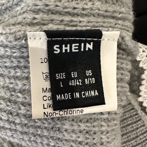 Lace Detail Long Sleeve V-Neck Knit Sweater - Picture 4 of 4